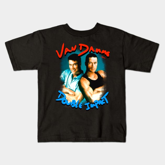 VAN DAMME CLASSIC JCVD DOUBLE IMPACT  1991 Kids T-Shirt by Diyutaka